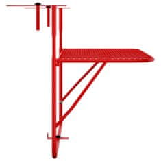 Petromila vidaXL Balkónový stôl červený 60x40 cm oceľ