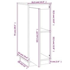 Petromila vidaXL Komody 2 ks medovo-hnedé 31,5x34x75 cm borovicový masív