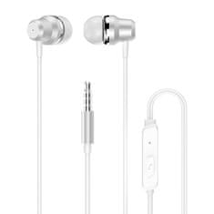 shumee Slúchadlá, headset s diaľkovým ovládaním a mikrofónom, 3,5 mm mini jack, biela