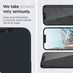 Spigen TVRDENÉ SKLO SPIGEN GLAS.TR "EZ FIT" 2 BALENIE IPHONE 13 / 13 PRO PRIVACY