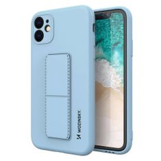 shumee Silikónové puzdro so stojanom pre Samsung Galaxy A32 5G Kickstand Case svetlomodré