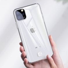 BASEUS VYSTUŽENÉ PUZDRO BASEUS TRANSPARENT KEY S GÉLOVÝM RÁMOM PRE IPHONE 11 PRO MAX ČIERNE (WIAPIPH65S-QA01)