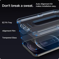 Spigen TVRDENÉ SKLO SPIGEN GLAS.TR "EZ FIT" 2 BALENIE IPHONE 12/12 PRO