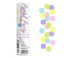 GoDan Vystreľovacie konfety - Pastel Party - farebné papierové krúžky - 15cm