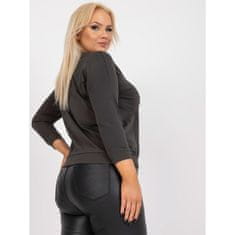 RELEVANCE Dámska bavlnená plus size blúzka BEULA s výstrihom do V v khaki farbe RV-BZ-7773.37_385376 Univerzálne