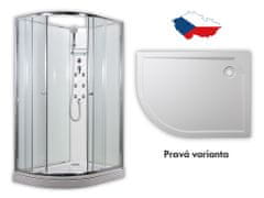 eoshop SIRIUS 120 x 90 cm - Masážny sprchový box model 4 číre sklo pravá vanička