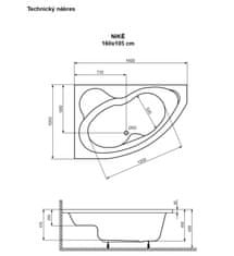 eoshop Akrylátová vaňa NIKÉ CLASSIC - 160 x 105 cm pravá