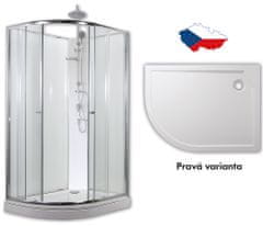 eoshop SIRIUS 120 x 90 cm - Sprchový box model 1 číre sklo + sprchový set pravá vanička