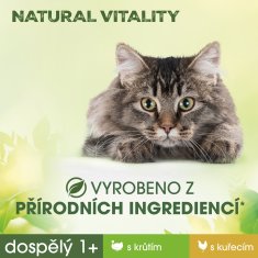 Natural Vitality kapsičky s morčacím s kuracím mäsom pre dospelé mačky 12× (6×50 g)