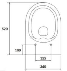 CERSANIT Larga SET B331 WC ovál CO sedátko slim duro SC EO S701-472 - Cersanit