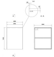 CERSANIT Larga modul skrinka spodná s dvierkami biela 40 S932-087 - Cersanit