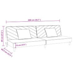 Vidaxl 2-miestna rozkladacia pohovka s 2 vankúšmi a podnožkou vínová zamatová