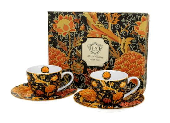 Duo Porcelánové espresso šálky s podšálkou William Morris - CRAY FLORAL 2x90ml