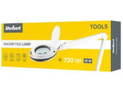 Stolná lampa s lupou do dielne REBEL NAR0461-2, 5D, 10W, 6500K