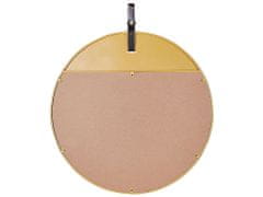 Beliani Nástenné zrkadlo so závesným popruhom 60 cm zlaté GURS