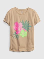 Gap Detské organic tričko s flitrami floral XXL