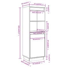 Vidaxl Komoda biela 37x34x110 cm masívna borovica