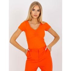 Och Bella Dámske rebrované tričko s krátkymi rukávmi OCH BELLA Orange TW-BZ-OB028.46_387866 S