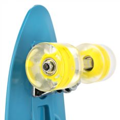 Spokey FISH Pennyboard so svietiacimi LED kolieskami, modrý