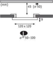 Paulmann PAULMANN VariFit LED vstavané svietidlo Veluna Edge IP44 hranaté 120x120mm 3000K biela 79942