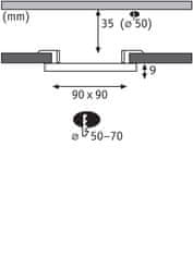 Paulmann PAULMANN VariFit LED vstavané svietidlo Veluna Edge IP44 hranaté 90x90mm 4000K biela 79935