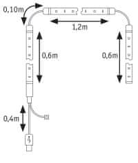 Paulmann PAULMANN EntertainLED USB LED Strip osvetlenie TV 65 Zoll 2,4m 4W 60LEDs/m RGB plus 78881