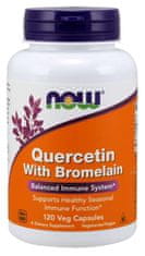 NOW Foods Quercetin & Bromelain, Kvercetin, 120 rastlinných kapsúl