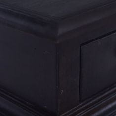 Vidaxl Nočný stolík bledá čierna káva 35x30x60cm mahagónový masív