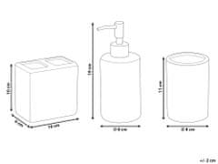 Beliani 3-dielna keramická súprava kúpeľňových doplnkov modrá/biela CARORA