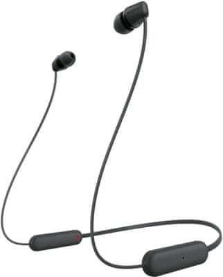 prenosné Bluetooth 5.0 slúchadlá sony wic100 šťavnatý zvuk čisto vyladený mikrofón pre handsfree 25h prevádzka na nabitie tlačidlové ovládanie pohodlné krásny moderný dizajn odolné voči vode rýchle párovanie mobilné aplikácie úprava zvuku na mieru