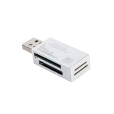 Northix Kompaktná USB čítačka pamäťových kariet | 4 v 1 