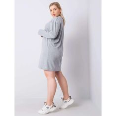 BASIC FEEL GOOD Dámske plus size šaty GISELLE sivé RV-SK-6321.93_363126 2XL