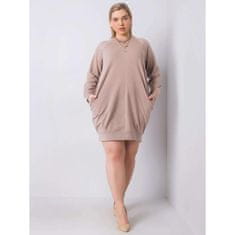 BASIC FEEL GOOD Dámske plus size šaty ARIADNE dark beige RV-SK-6296.99_363120 XL