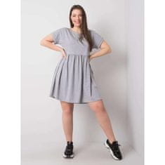 BASIC FEEL GOOD Dámske plus size šaty s krátkym rukávom MOLLY sivé RV-SK-6292.09P_361516 3XL