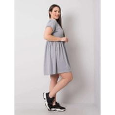 BASIC FEEL GOOD Dámske plus size šaty s krátkym rukávom MOLLY sivé RV-SK-6292.09P_361516 3XL