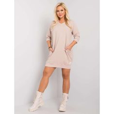 RELEVANCE Dámske plus size bavlnené šaty KARISSA svetlohnedé RV-SK-6847.59P_377200 Univerzálne