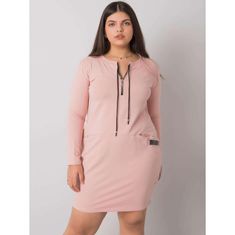 RELEVANCE Dámske plus size šaty s vreckami ALESSIA pink RV-SK-7241.43_381344 Univerzálne