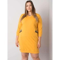 RELEVANCE Dámske plus size šaty s vreckami SUSAN žlté RV-SK-6836.55P_381224 Univerzálne