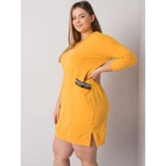 RELEVANCE Dámske plus size šaty s vreckami SUSAN žlté RV-SK-6836.55P_381224 Univerzálne