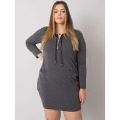 RELEVANCE Dámske vreckové šaty melange plus size ALESSIA tmavo šedé RV-SK-7241.43_381225 Univerzálne