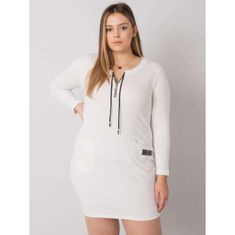 RELEVANCE Dámske plus size šaty s vreckami ALESSIA ecru RV-SK-7241.43_381295 Univerzálne