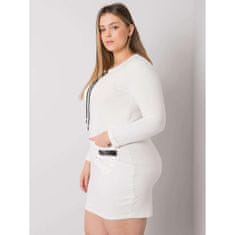 RELEVANCE Dámske plus size šaty s vreckami ALESSIA ecru RV-SK-7241.43_381295 Univerzálne