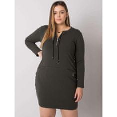 RELEVANCE Dámske plus size šaty s vreckami ALESSIA khaki RV-SK-7241.43_381269 Univerzálne