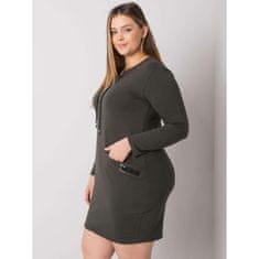 RELEVANCE Dámske plus size šaty s vreckami ALESSIA khaki RV-SK-7241.43_381269 Univerzálne