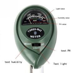 Northix Merač pôdy s 3 funkciami - vlhkosť, pH, svetlo 