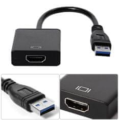 Northix Adaptér USB 3.0 na HDMI – čierny 