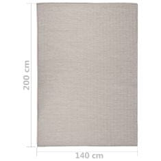 Petromila vidaXL Vonkajší koberec s plochým tkaním 140x200 cm sivohnedý