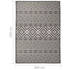 Petromila vidaXL Vonkajší koberec s plochým tkaním 200x280 cm čierny pruhovaný