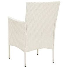 Vidaxl Záhradné stoličky 2 ks s podložkami polyratan biele