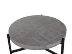Beliani Konferenčný stolík s betónovým efektom sivá/čierna BONITA